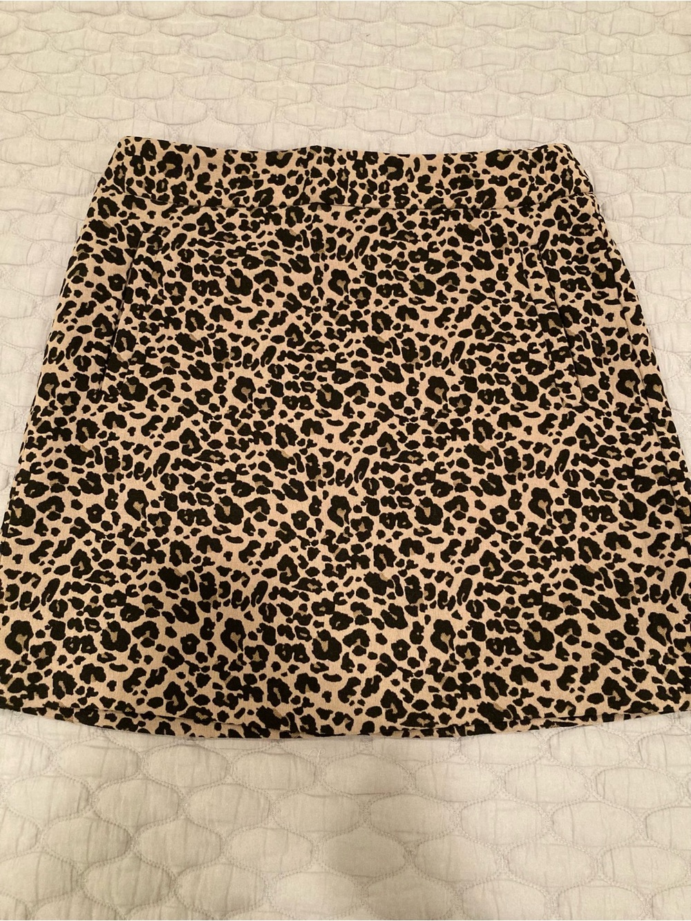 Leopard Print A-Line Skirt - Beige and Black Size 6P
